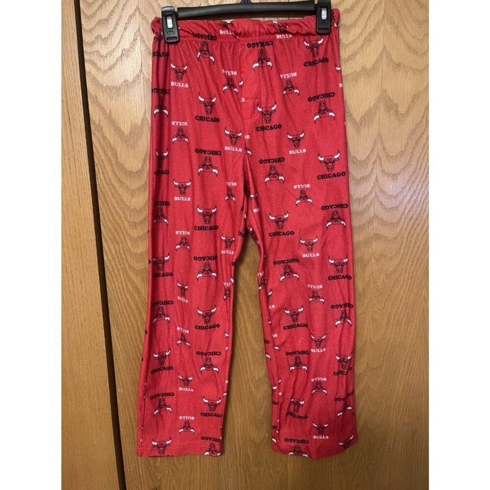 Chicago Bulls NBA Licensed Red Fleece Lounging Pajama Pants Boys M (10/12)